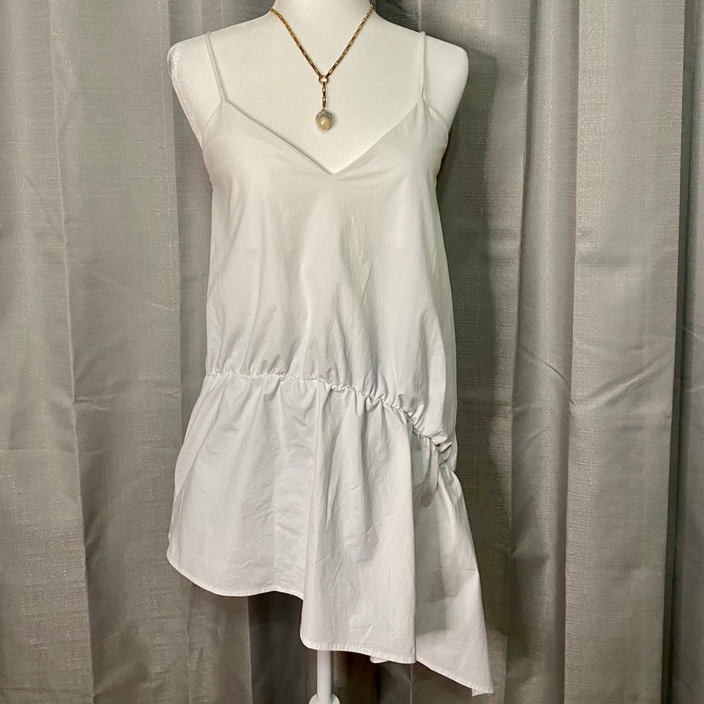 Zara white asymmetrical blouse